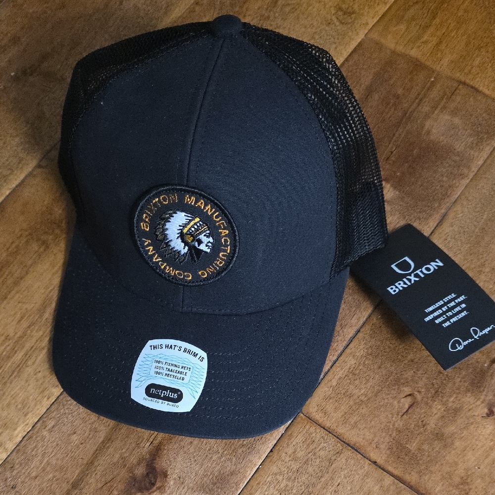 NWT Men's Brixton Revere Net plus MP Trucker Hat. Color Black And Is O/S. - Picture 1 of 8